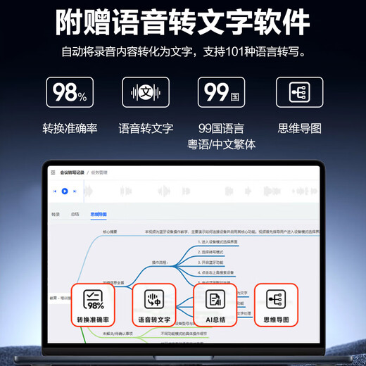 Lenovo recorder, continuous recording for 70 days and 70 nights, 64G large capacity, ultra-long standby, professional high-definition noise reduction remote voice-activated recorder recording equipment