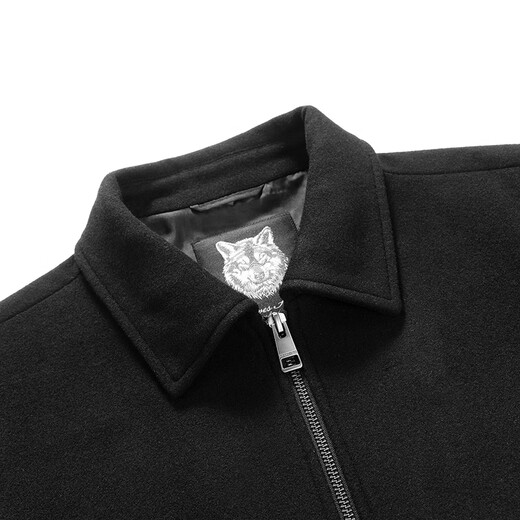 Septwolves Jacket Men's Autumn Lapel Solid Color Wool Jacket Business Casual Wool Warm Easy-Care Commuting Top