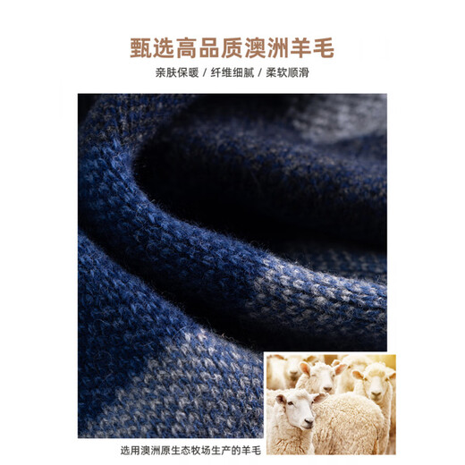 Shanghai Story Autumn and Winter Thickened Warm Scarf Men's New Coldproof Gift Box Elderly Style Black Gray Camel