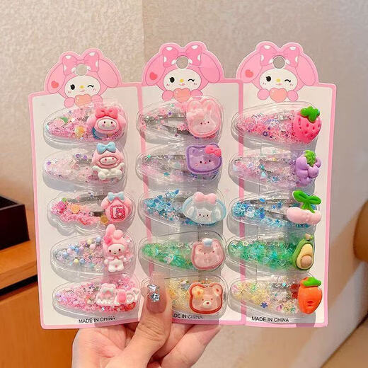 Children's hair clip 2025 new style Kurome beautiful hair clip girls bangs forehead broken hair clip side clip headdress TS111-02 Melody flow sofa clip 5-piece set