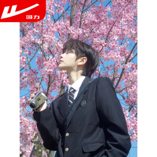 Pull back college style suit men's suit dk uniform autumn Japanese retro jk student class uniform loose and handsome suit black suit + white long-sleeved shirt S