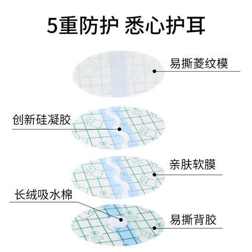 Adult waterproof swimming earplugs, ear patches, bathing earmuffs, baby shampoo, ears to prevent water ingress, children's swimming ear protection patches, 20 pieces, oval 5.3*8cm