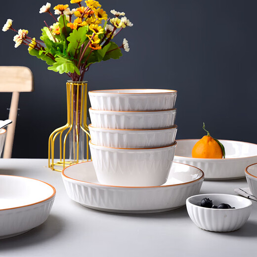 4.5-inch willow leaf series rice bowl household beautiful ceramic tableware small bowl rice bowl Chinese style ceramic tableware 4 willow leaf 4.5-inch bowls