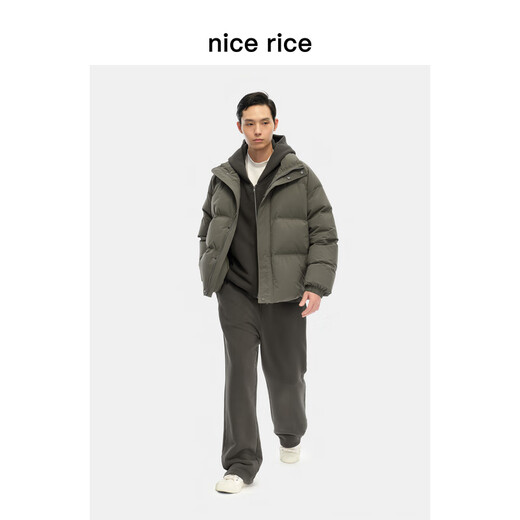 Nice rice good rice winter 400G cotton terry cloth reverse suede bottom distressed loose sweatpants NGD12048 Brown (400G) S