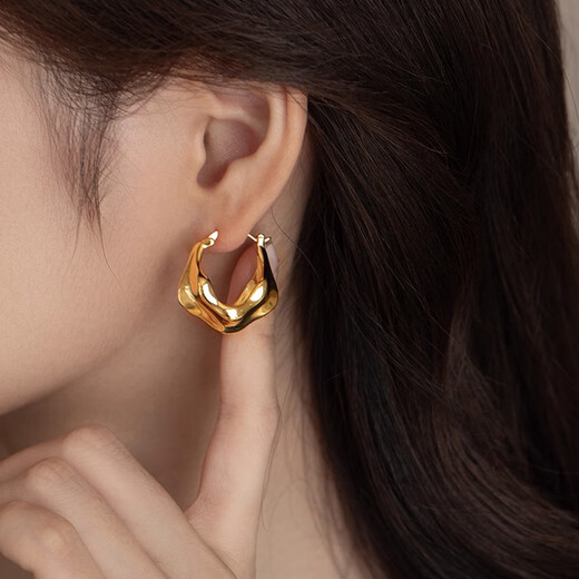 Idel's light luxury high-end pendant earrings women's niche unique metal earrings 2025 new earrings birthday gift E3672 Japanese and Korean metal earrings