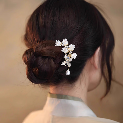 Crystal u-shaped hairpin, tassel hairpin for women, new Chinese style hairpin, ancient style hairpin, ball head, practical hairpin