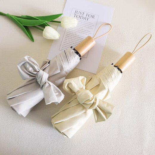 Macaron Fairy Umbrella Women's Sunshade Reinforced Sun Protection UV Protection Good-Looking Manual Folding Fairy Umbrella - Yuzi Yellow Manual