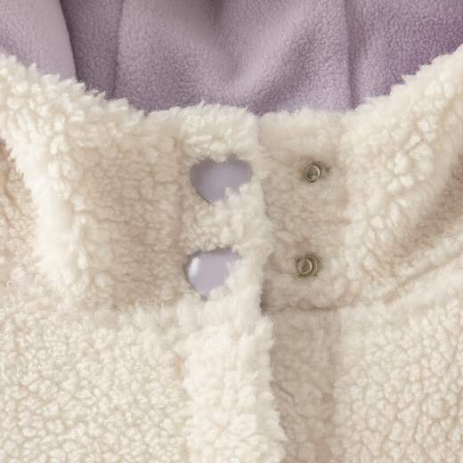 戴维贝拉秋冬女童毛绒外套宝宝连帽外衣儿童上衣童装