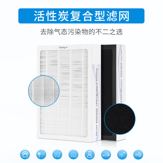 Green dust is suitable for Blueair air purifier 503/603 series 550E/510B/650E/580i/680i filter element to remove aldehyde, remove haze and remove odor
