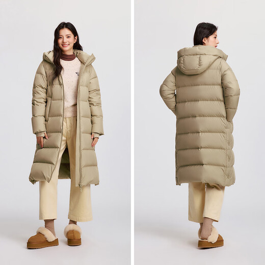 Semir down jacket women's winter long slit hooded 90 down waterproof thick goose down jacket 101724113028