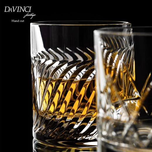 DAVINCI New Year's gift Italian imported hand-carved whiskey glass and wine glass high-end gift box set (gift box single) urban-dynamic 290ml crystal whiskey glass