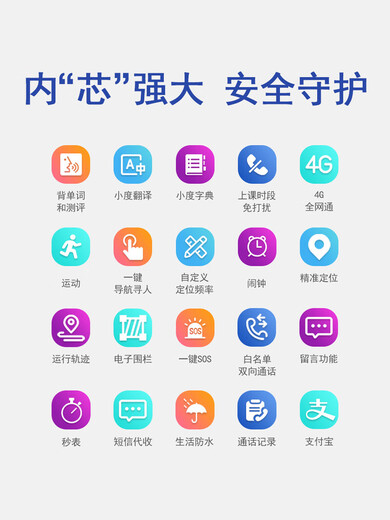 卡尔智能电子学生卡证校讯通电话老人儿童定位追踪防走丢神器手机 KT17C(无屏幕)定位+1500mAh电池