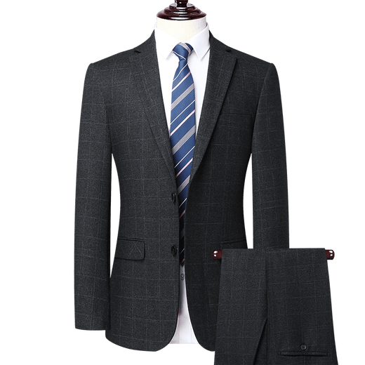 MONTAGUT suit men's winter thickened wool suit formal striped wedding banquet dress dad jacket 993 navy striped double slit two-piece set wool material brand broken code M 170/