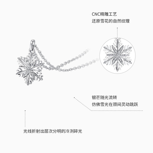 Chao Acer Snowflake Platinum Necklace PT950 Explosive Filigree Chain Neck Jewelry Birthday Gift for Women Price Chain length is about 42cm+, including labor cost 440 yuan 3.6 grams