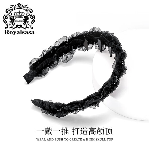 Royal sasa royal salsa silk yarn headband large teeth non-slip high skull fairy headband hairpin fluffy hair volume headwear for women