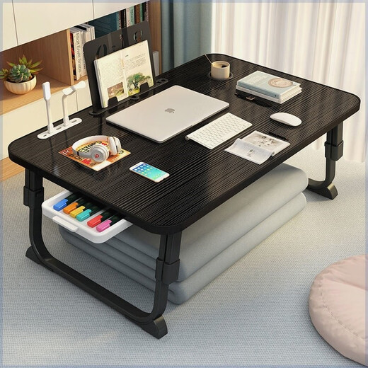 MPPMCK plegable mesa pequeña cama de cama para computadora portátil cama cama cama cama cama dormitorio sit sable mesa de estudio perla blanca + elevación de tres pilas 60x40-US 14066