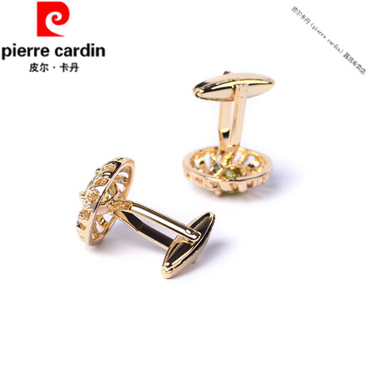 Pierre Cardin (Pierre Cardin) France imported quality golden green diamond flower wheel French shirt cufflinks cuff nails business men's cuff nails shirt button sleeves X195 gold green diamond flower wheel