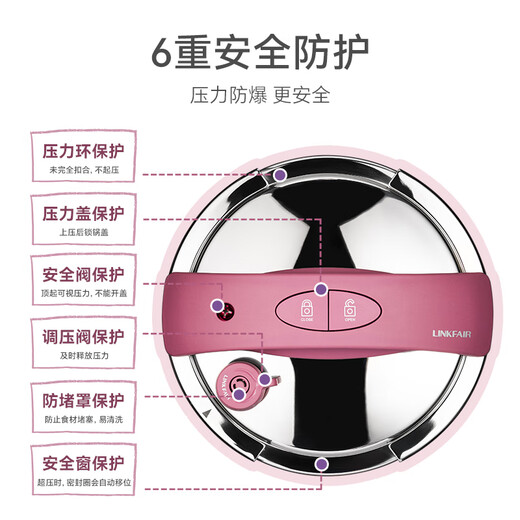 Lingfeng household pressure cooker explosion-proof pressure cooker small multi-functional mini stainless steel one-hand opening and closing gas induction cooker