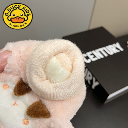 G.duck婴儿鞋子棉鞋冬季加绒保暖新生儿鞋袜软底0-12个月学步鞋 粉色小羊（版） 13 (内长12cm) 6-12个月