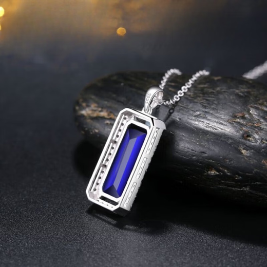 Reza quality tanzanite pendant sapphire pendant silver plated 18k gold inlaid colored gemstone necklace colorful treasure