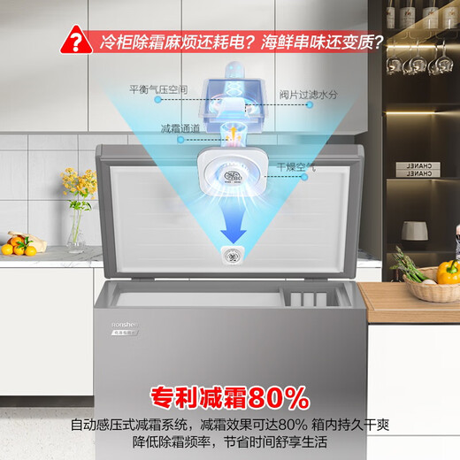 Ronshen 200-liter freezer household first-class energy efficiency frost reduction refrigeration and freezing dual-purpose stocking small freezer maternal and infant breast milk small refrigerator BD/BC-200ZMSA national subsidy