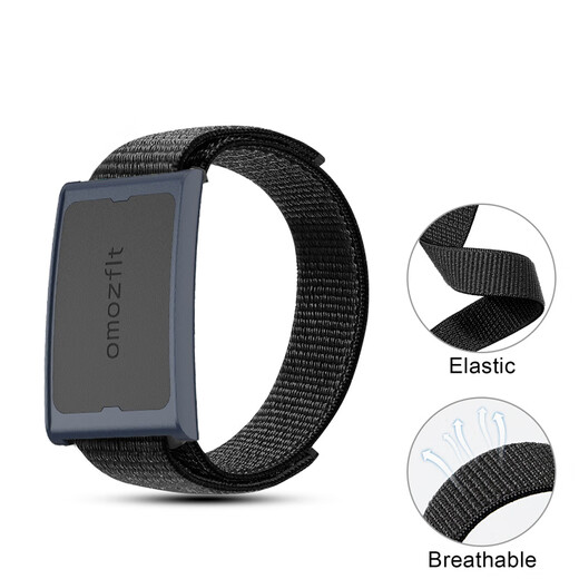 Wanfusheng is suitable for Amazfit Huami Band Helio strap, sports breathable long strap, Helio smart watch strap with special nylon braided loop, black, suitable for Amazfit Huami Helio