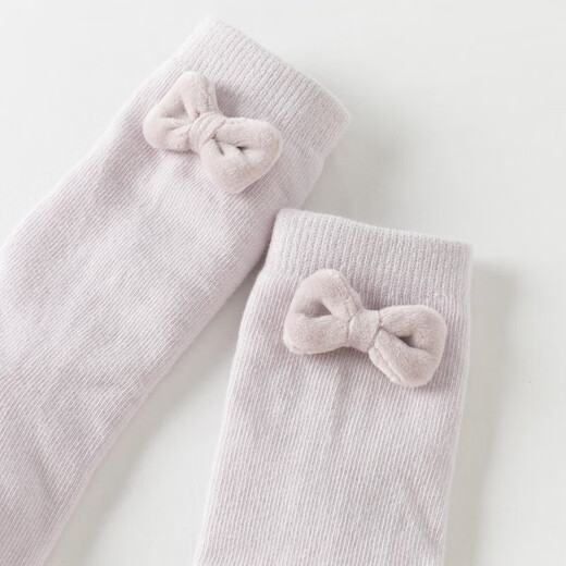 DAVE&BELLA Children's Mid-Tube Socks Autumn and Winter Girls' Medium and Big Baby Elastic Three-dimensional Socks Two Pairs