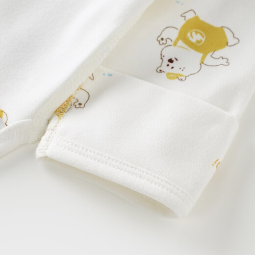 Tongtai newborn half-back baby clothes pure cotton four seasons 0-3 months baby tops full moon clothes 2 pieces yellow 52