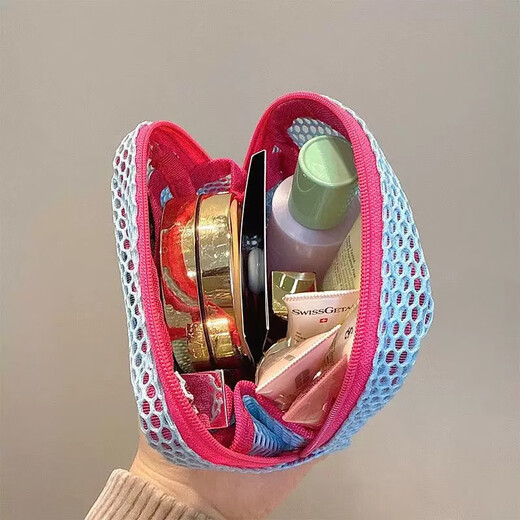 Kollock Dopamine portable toiletry bag storage bag large capacity mesh travel cosmetics mesh coin miscellaneous bag