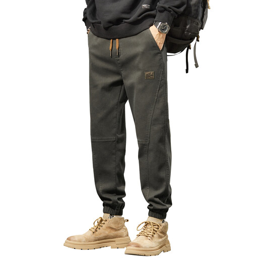Baleno (Baleno) S&K autumn casual pants for men 2025 new trendy brand ankle-length trousers loose sports workwear pants for men military green L 110-130Jin Jin equals 0.5 kg