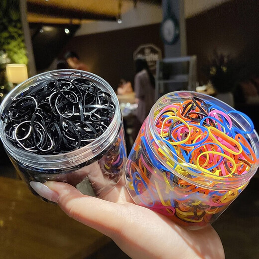 Bag/about 100 pieces, disposable small rubber band for women to tie hair, high elasticity and durability, rubber band hair rope, disposable, black, about 100 pieces