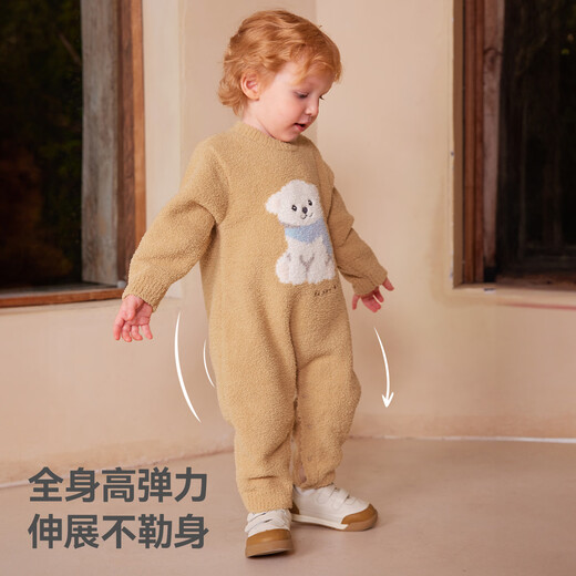 Betis baby clothes autumn and winter baby thickened half-velvet jumpsuit 2025 new style boys and girls going out and wearing clothes