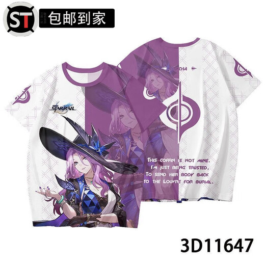 Yusen Memories Robin Impresión de cierre de estrellas COMA CO. COMA COLEZA Robin Liuying Blade Popular Camiseta adolescente 3D TCC1480-POTIO M 90-100Jin [Jin iguala 0.5 kg]