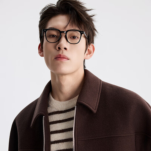 Lilang Light Fashion Men's Clothing Youth Commuting Woolen Coat Men's Zipper Lapel Warm New Year Wool Jacket Trendy Executive Style Dark Brown (A5DYR001) 2XL (180)