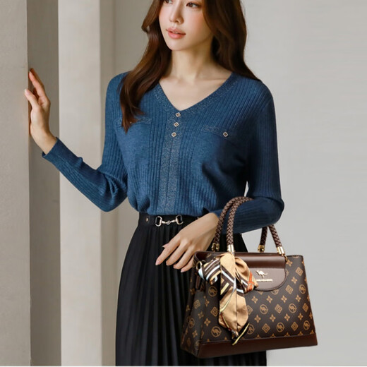 Snow love kangaroo gifts for mothers 30 years old 40 years old wife 50 handbags 2025 new mother bag mother lady bag women's bag brown gift box + silk scarf + hand bag card bag