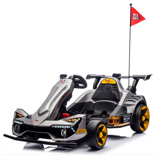 HONGSIDA motor children's electric kart F1 baby drift can sit adult toy children's four-wheel remote control car installation-free paint gray + remote control + 4845 silent motor + in-situ 1 dual drive