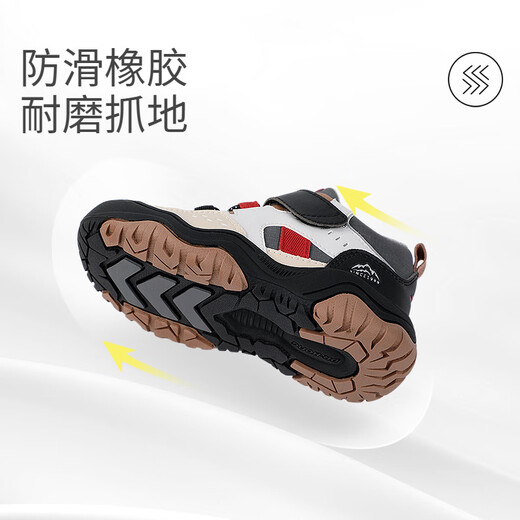 江博士（DR·KONG）冬季男女童加绒保暖儿童学步鞋 户外防滑耐磨儿童运动鞋 灰/黑 27 脚长约16.2-16.8