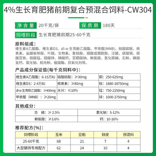 New Hope Liuhe Feed Premix Concentrated Pig Feed Suckling Pig Piglet Special Fattening and Nursery Pig Feed 40% Suckling Pig CW140 20kg