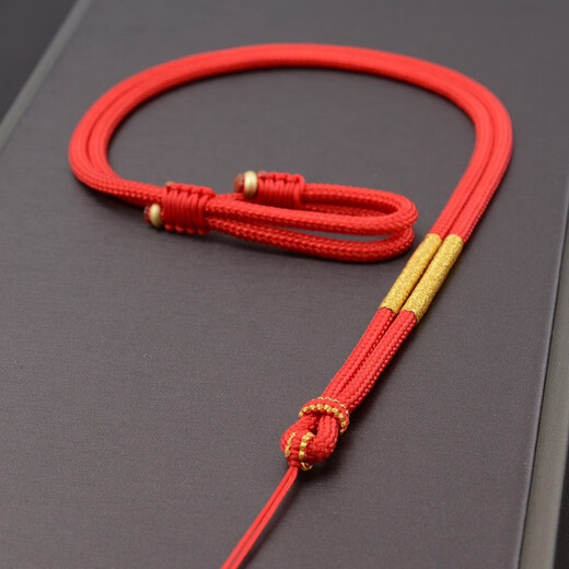 Fannitu high-end hand-woven pendant lanyard hanging neck necklace rope men and women Pixiu jade pendant Buddha pendant rope black adjustable - about 3mm thick