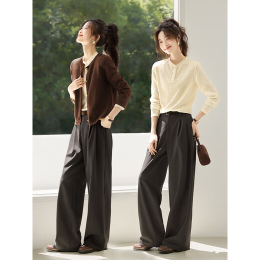 Mohan Yimei Light Commuting Fungi Shirt 2025 Autumn New Style French Style Layered Textured Shirt for Women Off-White L