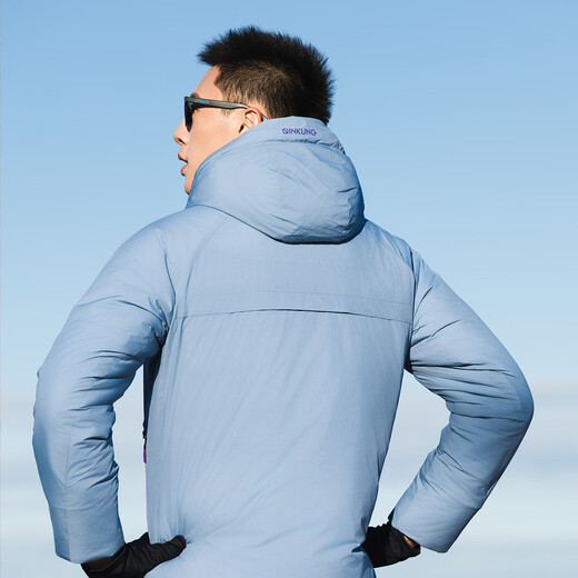 Qinggong (QINKUNG) new product Extremely cold heat monster hooded cotton jacket for men and women, thickened winter warm and cold-proof jacket, black, same style for men and women L