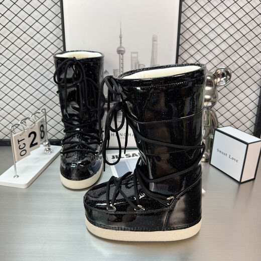 巨好看粉色雪地靴女冬季防水防滑高筒厚底增高东北滑雪鞋2025加绒 粉色 33 33