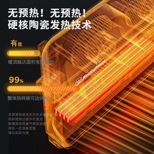 Westinghouse heater electromechanical heater home wall-mounted desktop quick-heat bathroom winter bath heating artifact gray_ dark gray app smart model