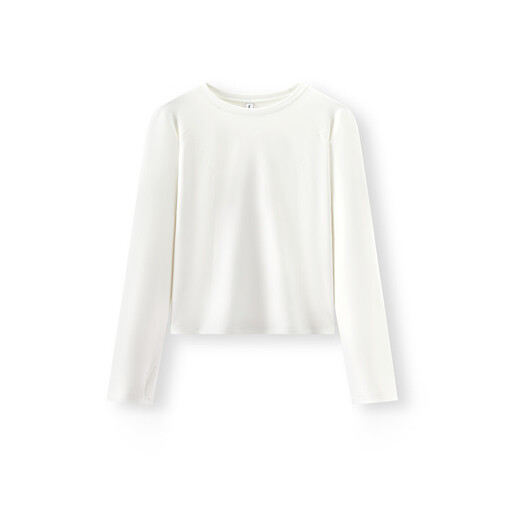 Same style as Semir shopping mall | Long-sleeved T-shirt for women winter short section split heating fleece slim fit 2025 top 102725101006