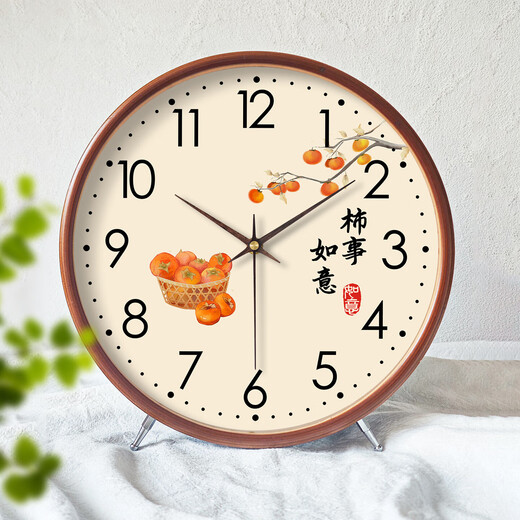 KODO solid wood clock living room table clock creative desktop modern simple new retro pendulum clock display type wall clock ornaments Ping An Xile-10 inches solid wood frame no Specifications