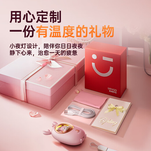 MINISO 2025 new 3c certified hand warmer for girls, long battery life, baby warmer, cute cute pet cover, mini hand-held charging hot birthday gift for students, suitable for Xiaomi Huang Xiaoli 6500 mAh large capacity, suitable for both gifts and personal use