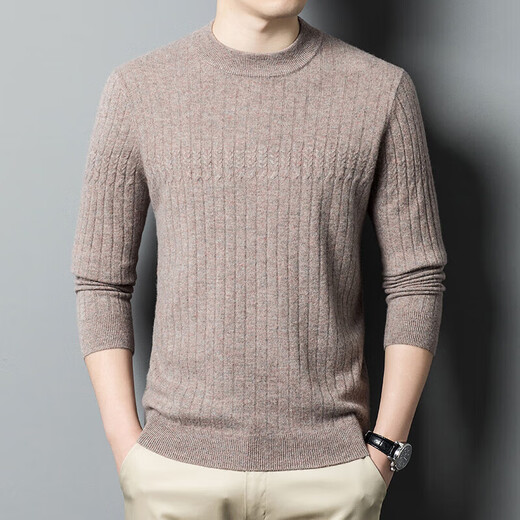 
Ordo City cashmere sweater men 100 cashmere clothes autumn and winter thick pullover sweater men base shirt gray green 2XL