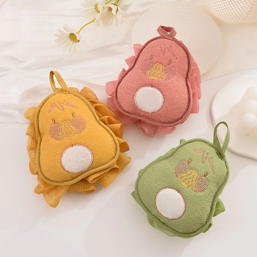 Bath flower bath towel, double-sided 2-in-1 pet bath towel, cute kitten and puppy bath ball bath towel, high-adhesive bath ball hook-1 piece