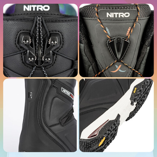 NITRO Snowshoes TEAM Snowboard Shoes 2526 Men's All-Purpose Warm Ski and Slide Snowboard Boots TEAM TLS Black - Tie-Dye Liner 41 (Inner Length 270mm)