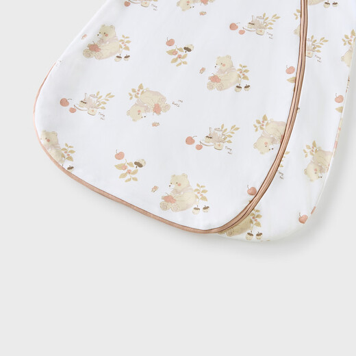 Tongtai (TONGTAI) baby sleeping bag pure cotton constant temperature baby double-layer long-sleeved one-piece pajamas for boys and girls anti-jumping and kicking quilt brown M